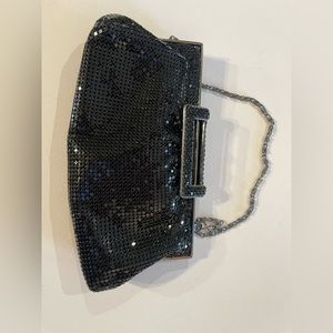 Beautiful Black Sequin Clutch Chain Handle
